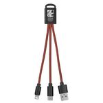 3-In-1 Braided Charging Buddy - Maroon