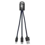 3-In-1 Braided Charging Buddy - Navy Blue