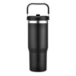 30 Oz. Stainless Steel Travel Mug with Handle - Black