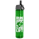 32 oz. Adventure Water Bottle with Ring Straw lid - Transparent Green