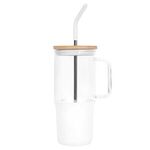 32oz. Glass Tumbler with Handle and Straw -  