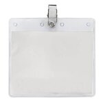 4" x 3" Printed Horizontal Vinyl Pouch with Bulldog Clip