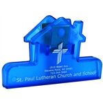 4" House Shaped Bag Clip - Translucent Blue