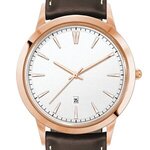 43MM STEEL ROSE GOLD CASE, 3 HAND MVMT, WHITE DIAL... - Rose-gold