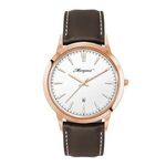 43MM STEEL ROSE GOLD CASE, 3 HAND MVMT, WHITE DIAL... - Rose-gold