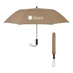 44" Arc Telescopic Folding Wood Handle Umbrella - Khaki