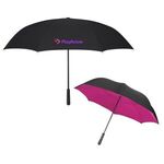 48" Arc Two-Tone Inversion Umbrella - Black With Fuchsia