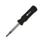 6-in-1 Screwdriver with Phillips, Flat, and Hex capabilities - Black