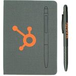 7.5" X 6-5/8" Notebook with Soft Touch Aluminum Pen -