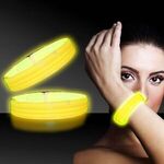 9" Deluxe Triple Wide Light Up Glow Bracelet - Yellow