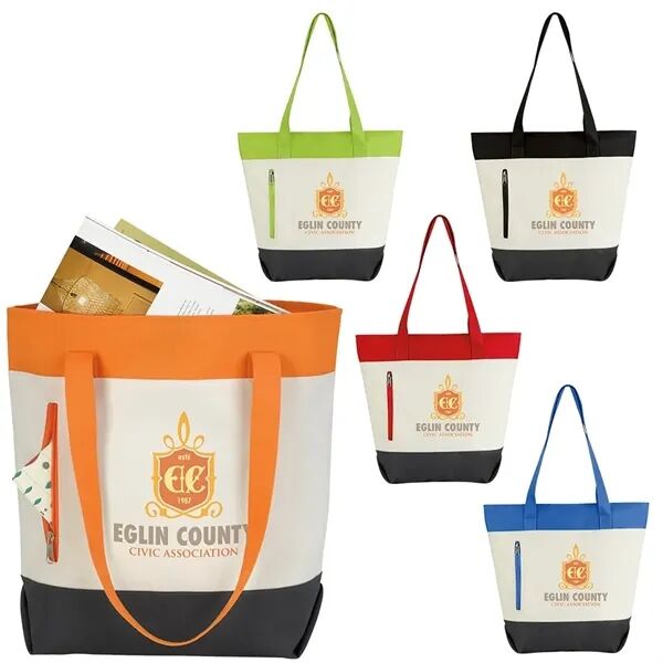 Main Product Image for Custom Printed Color Zip Tote