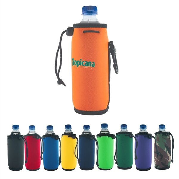Main Product Image for Custom Printed Bottle Can Coolie With Drawstring and Clip