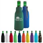 Buy Custom Printed Bottle Coolie with Zipper and 3 Sided Imprint.