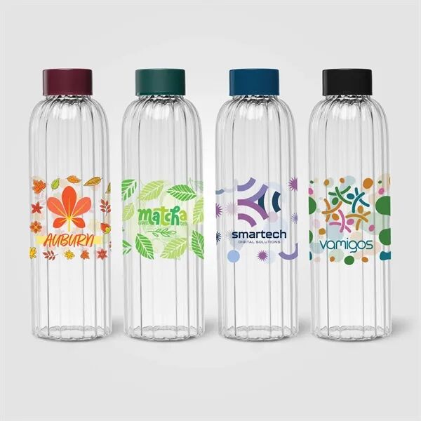 Main Product Image for Branded Linea Glass Ridged Color Pop Bottle - 21 oz.
