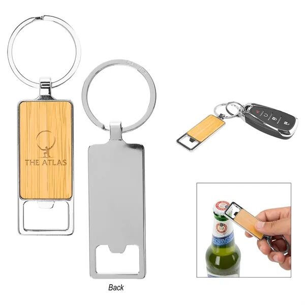 Main Product Image for Laser Engraved Bristol Bamboo Key Tag With Bottle Opener