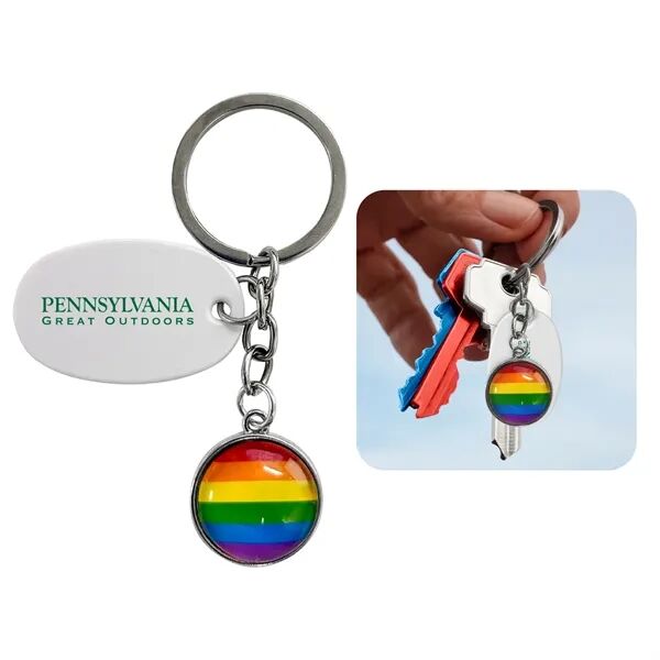 Main Product Image for Custom Printed Rainbow Key Chain