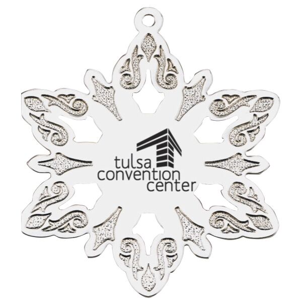 Main Product Image for Custom Printed Silver Snowflake Ornament