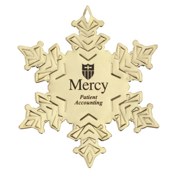 Main Product Image for Custom Printed Gold Snowflake Ornament