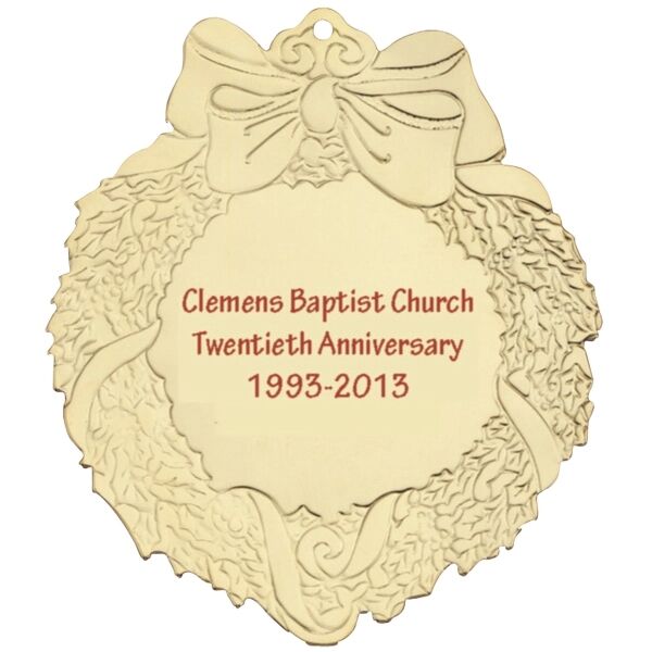Main Product Image for Custom Printed Gold Wreath Ornament