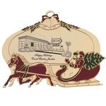 Buy Custom Printed Gold Sleigh Ornament with Colored Accents