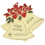 Buy Custom Printed Gold Bell Ornament with Color Accents