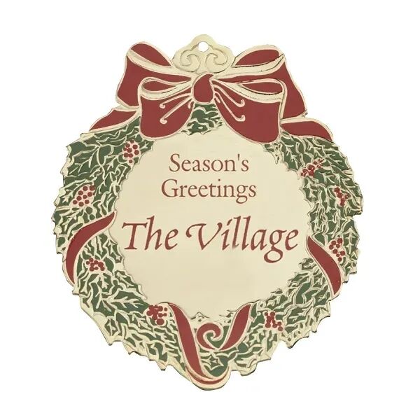 Main Product Image for Custom Printed Gold Wreath Ornament with Colored Accents