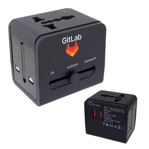 Main Product Image for Custom Printed 20W Universal Travel Adapter With Type-C