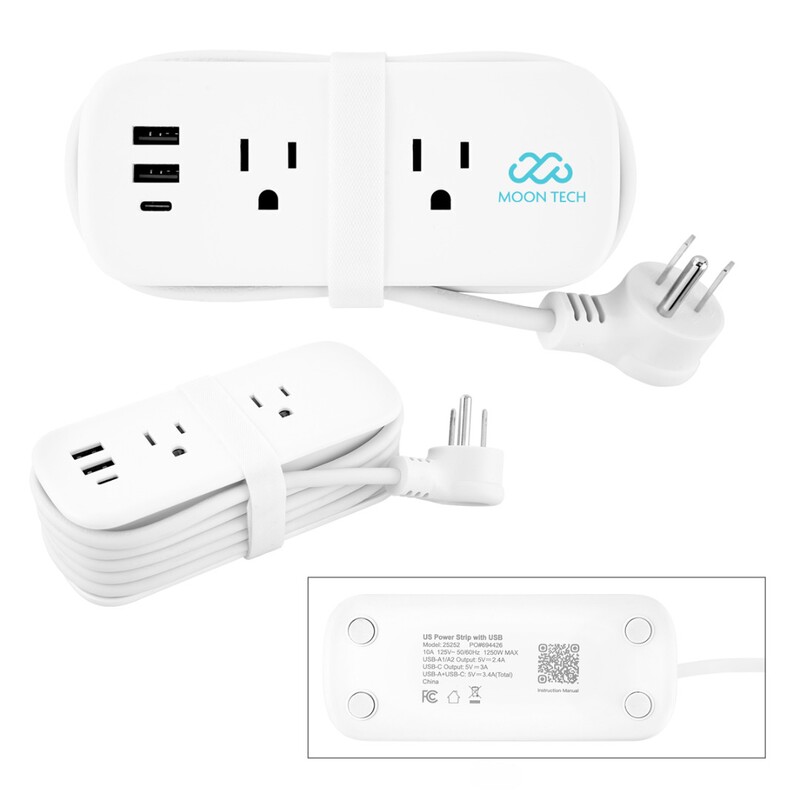 Main Product Image for Custom Printed Compact Multi-Outlet Power Strip