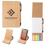 Buy Custom Printed Bamboo Desk Jotter With Phone Stand