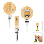 Buy Laser Engraved Bamboo Wine Stopper With Bottle Opener