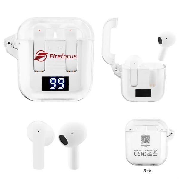 Main Product Image for Custom Printed Wireless Earbuds With Digital Power Display