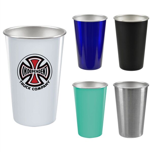 Main Product Image for Custom Printed Stainless Steel Pint 16 oz
