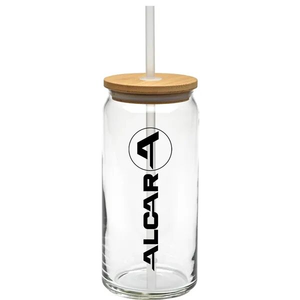 Main Product Image for Custom Printed Tall Boy Glass with Bamboo Lid 20 Oz