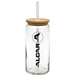Buy Custom Printed Tall Boy Glass with Bamboo Lid 20 Oz