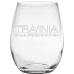 Buy Deep Etched Stemless White Wine Glass 15 oz