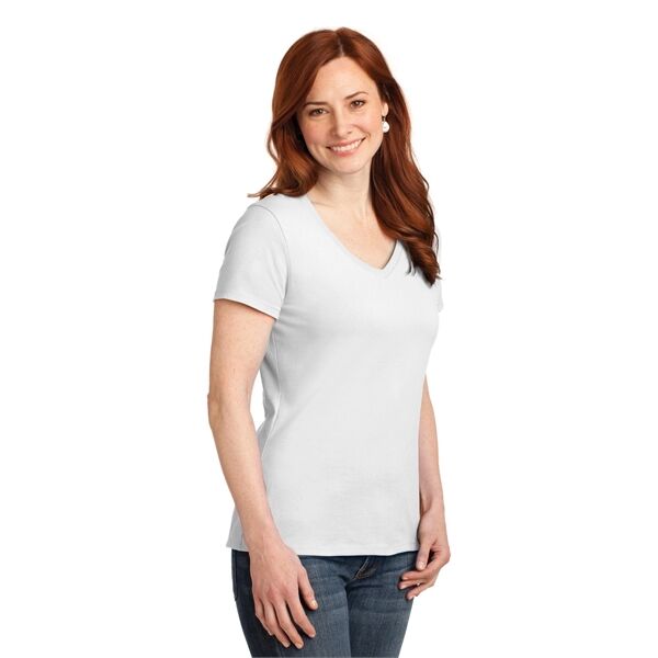 Main Product Image for Custom Printed Women's Perfect-T Cotton V-Neck T-Shirt Hanes