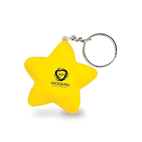 Main Product Image for Custom Printed Star Shape Stress Ball Keychain.
