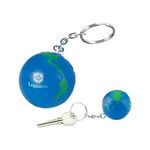 Buy Custom Printed Globe Earth Shape Stress Ball Keychain.