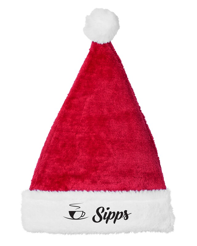 Main Product Image for Custom Printed Holiday Christmas Plush Santa Hat