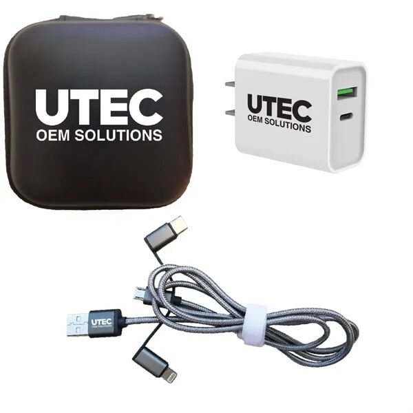 Main Product Image for Custom Printed 20W Fast Charging & Data Sharing Travel Kit