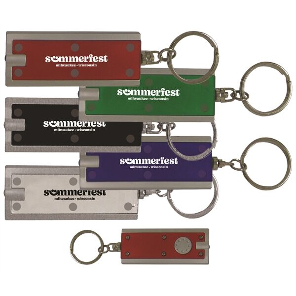 Main Product Image for Custom Logo Rectangular LED Keychain