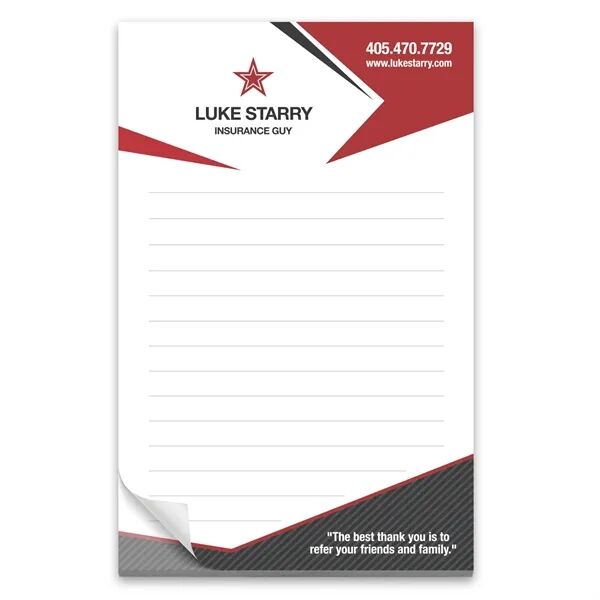 Main Product Image for Custom Logo 50 Page 5-1/2 x 8-1/2 Paper Note Pad 4CP