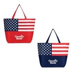 Buy Custom Printed Non-Woven American Flag Tote Bag