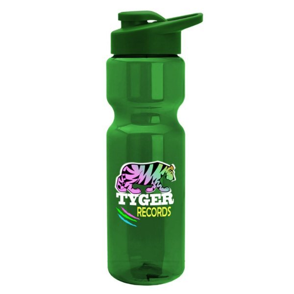 Main Product Image for Custom Printed Transparent Bottle With Snap Lid 28 Oz 