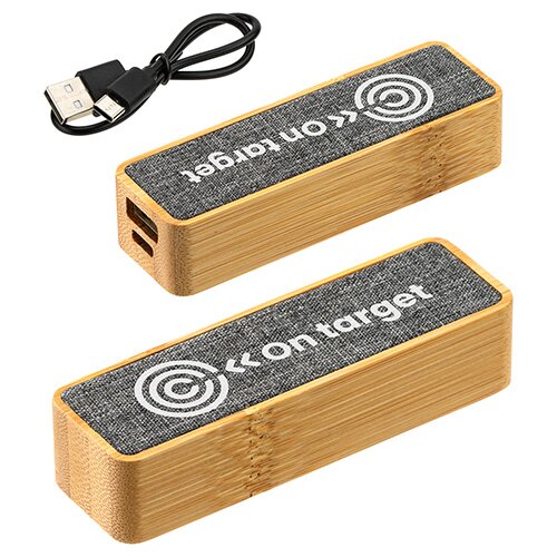 Main Product Image for Custom Printed Bamboo/RPET 2000mAh Mini Power Bank