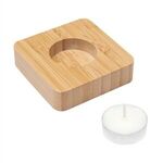 Buy Laser Engraved Bamboo Tea Light Candle Holder With Candle