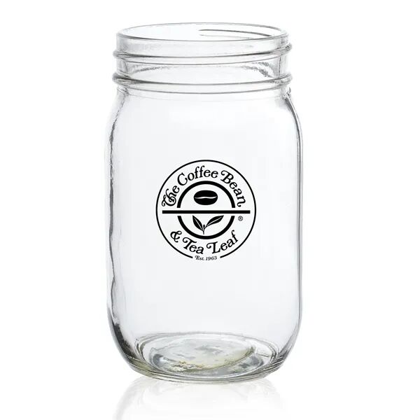 Main Product Image for Custom Printed Mason Jar Drinking Glass 16 oz