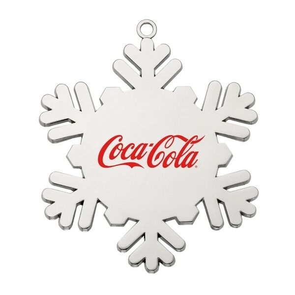 Main Product Image for Custom Printed Cast Silver Snowflake Ornament