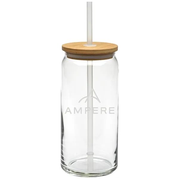Main Product Image for Laser Etched Tall Boy Glass with Bamboo Lid 20 Oz