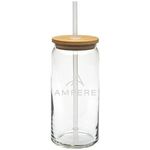 Buy Laser Etched Tall Boy Glass with Bamboo Lid 20 Oz